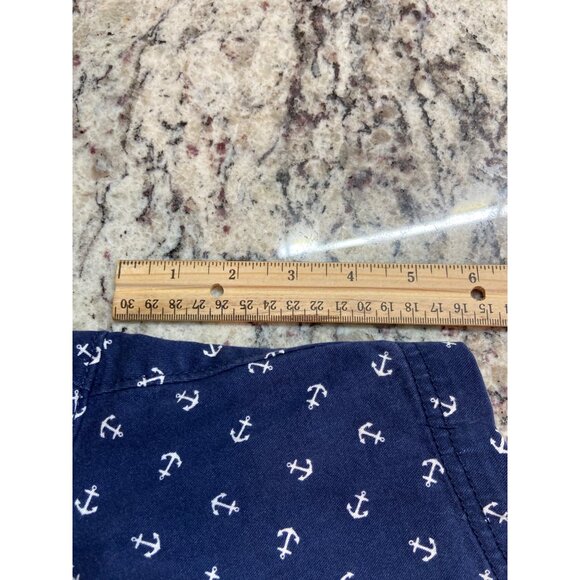 Dockers Womens Anchor Print Shorts 14 Navy Blue Nautical Summer Beach Preppy - Picture 7 of 8